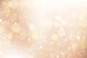 Light background with bokeh. Abstract golden glitter texture. Beige gradient with glow. Ivory pastel blurred backdrop for wedding invitation design. Nude elegant gradation wallpaper vector