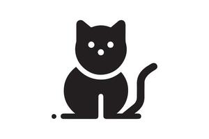 A black and white cat icon on a white background vector