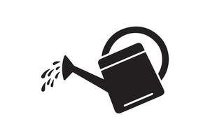 A black and white watering can icon on a white background vector