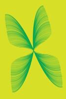 a green butterfly on a yellow background vector