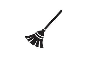 A broom icon on a white background vector