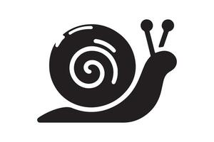 A black and white snail icon on a white background vector