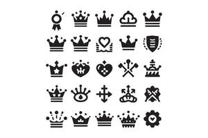 Crown icons set vector