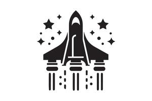 Space shuttle icon illustration vector
