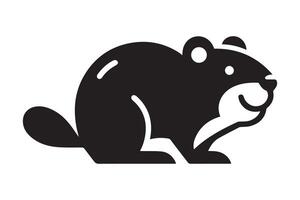 A black and white illustration of a black and white squirrel vector