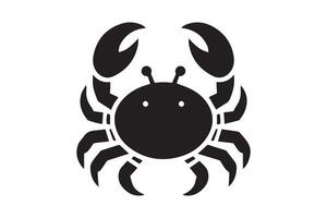 A black and white crab icon on a white background vector