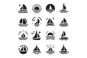 Sailboat icons set illustration vector