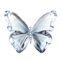 elegant crystal butterfly isolated on transparent background, png