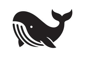 A black and white whale icon on a white background vector