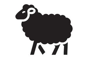A black sheep is standing in front of a white background vector