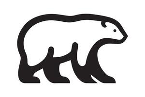 A black and white polar bear icon vector
