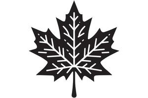 A black and white maple leaf on a white background vector