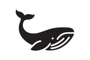 A black and white whale icon on a white background vector