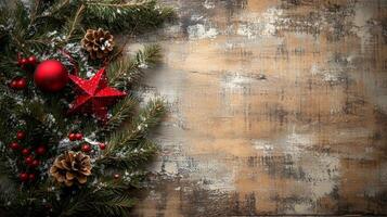 Christmas background with christmas ornaments photo