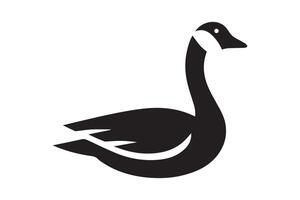 A black and white goose icon on a white background vector