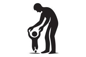 A man holding a child in his arms vector