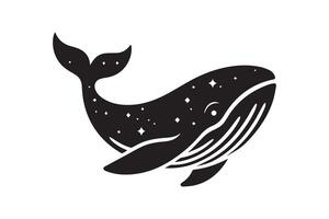 A whale with stars on its back vector