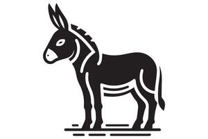 A black and white donkey icon on a white background vector