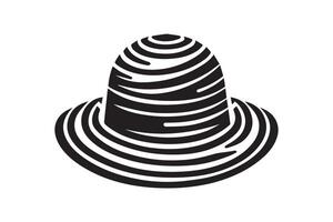 A black and white hat with a spiral pattern vector