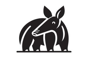 An animal icon with a long neck and a long tail vector