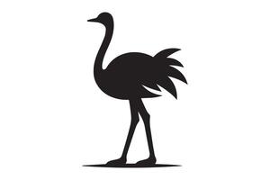 An ostrich silhouette on a white background vector