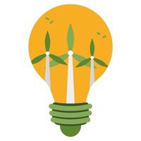 Light bulb with wind generators inside vector