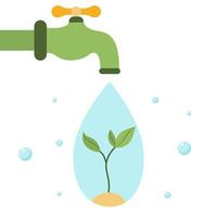 Drop of water with sprout vector