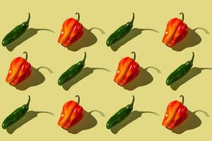 Colorful bell pepper, isolated, pattern photo
