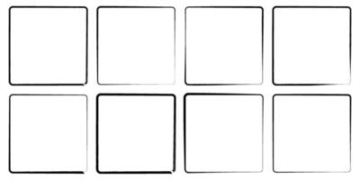 Set of grunge square frames, design element, blank border frame vector