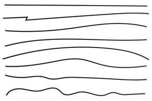 Set of hand drawn marker line illustration design element, grunge strokes, doodle lines underline scribble vector