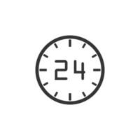 24 hours icon. Time clock icon. Flat design. vector