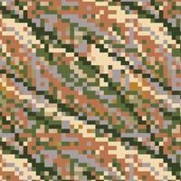 Military pixel art texture for camouflage. Abstract texture with earthy tones. vector