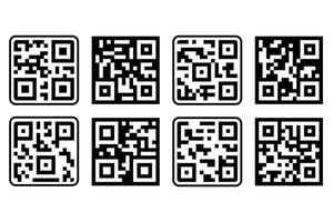 Black QR code icons with realistic design isolated on white background perfect for app and web. vector