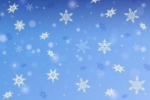 Winter sky with fuzzy beautiful snowflakes. Winter background with snow. December serene design vector