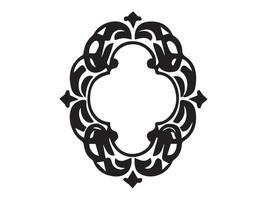 Ornate black silhouette of a decorative frame isolated on a white background. Concept of elegant design, picture frame, vintage ornament, and decorative artwork vector