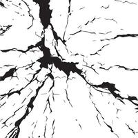 Black and White Silhouette of Cracked Surface. Concept of Fracture Illustration, Abstract Pattern, Minimalist Style Design Element vector