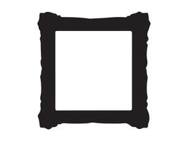 Black silhouette of a rectangular picture frame isolated on a white background. Concept of photo frame, minimalist style, home decor, design element. Print, icon, graphic illustration. Copy space vector