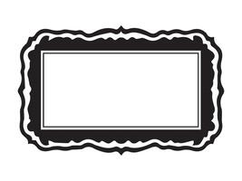 Elegant black ornate frame with wavy borders isolated on a white background. Concept of decoration, design element, vintage style, decorative border for art, text, or photos. Copy space vector