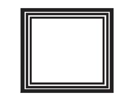 Minimalist black and white square frame design isolated on a white background. Concept of modern art, geometric shapes, clean lines, digital design. Print, icon, design element. Copy space vector