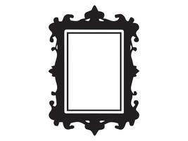 Intricate black silhouette of a decorative frame isolated on a white background. Concept of vintage design, ornate border, baroque style, elegant decoration. Print, icon, design element. Copy space vector
