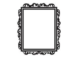 Ornate vintage frame silhouette on a white background. Concept of decorative border, classic design element, elegant ornament, antique style. Copy space vector
