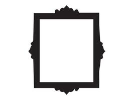 Black silhouette of a rectangular picture frame isolated on a white background. Concept of photo frame, minimalist style, home decor, design element. Print, icon, graphic illustration. Copy space vector