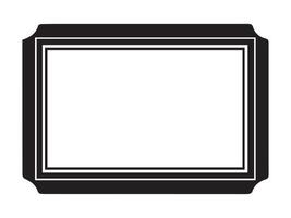 Black rectangular frame with white double inner lines isolated on a white background. Concept of classic border design, empty frame, minimalist style. Print, icon, design element. Copy space vector