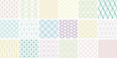Collection of seamless decorative color patterns - geometric ornamental design. Contemporary repeatable backgrounds. Symmetry vintage endless prints vector