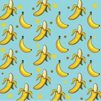 Seamless pattern with bananas Pop art pattern Glamorous bananas on a light blue background. vector