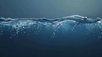 The tranquil water captures smooth, undulating waves with delicate bubbles rising to the surface, reflecting a peaceful aquatic environment photo