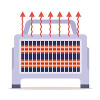 a simple old heater that raises the temperature in the apartment. heater with the help of equipment. vector