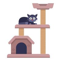 cat multi-storey house in the apartment. scratching post for a cat vector