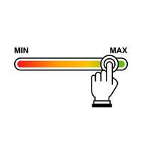 from minimum to maximum. scale with finger. vector