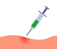 to give an injection into the body. painful injection. vector